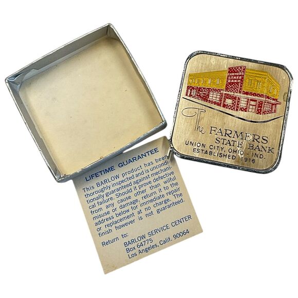 Barlow Advertising Tape Measure The Farmers State Bank Union City Indiana - Picture 2 of 6